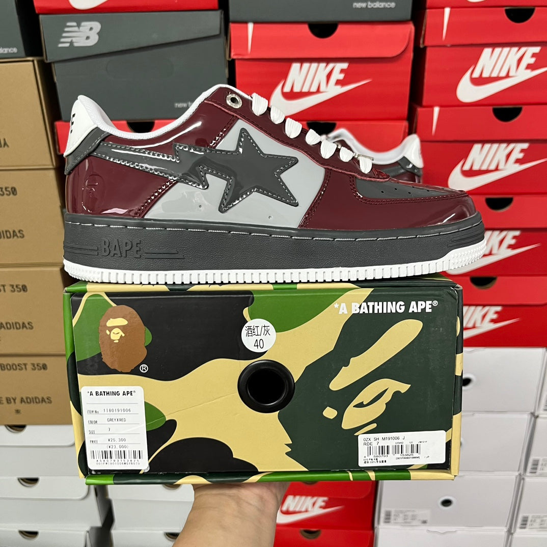 A Bathing Ape Bapesta Bordeaux/Grey/Black - product view 1