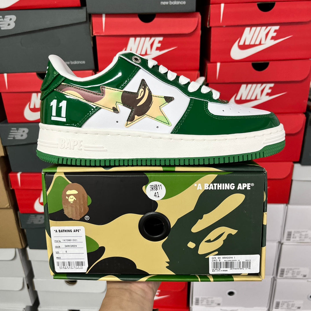 A Bathing Ape Bapesta 11 Green/White - product view 1