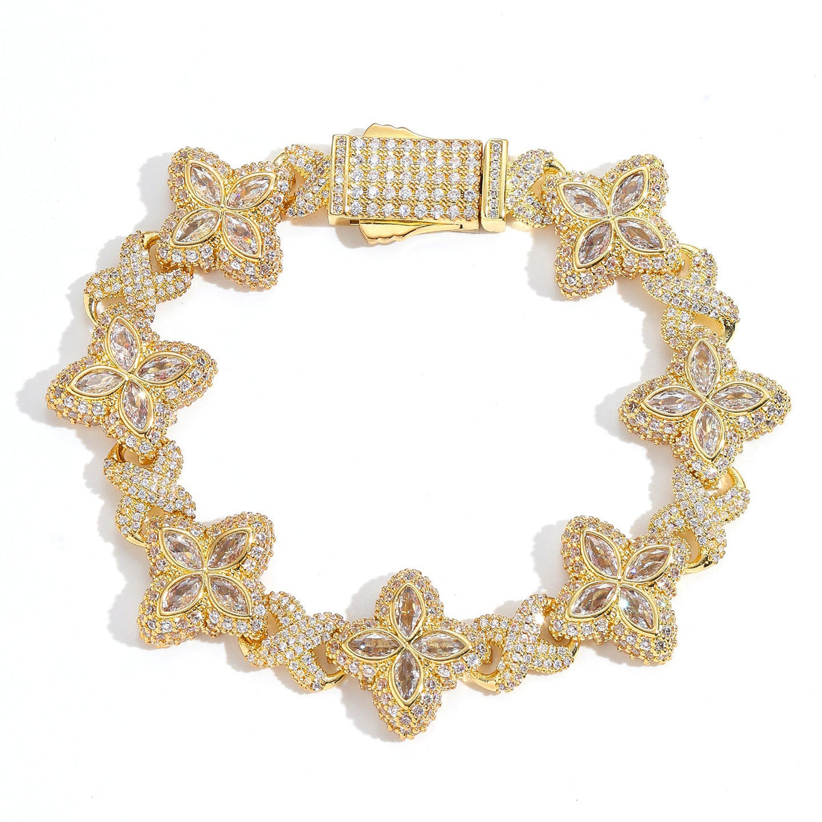 21Dripzz Iced Flower Bracelet Gold - product view 1