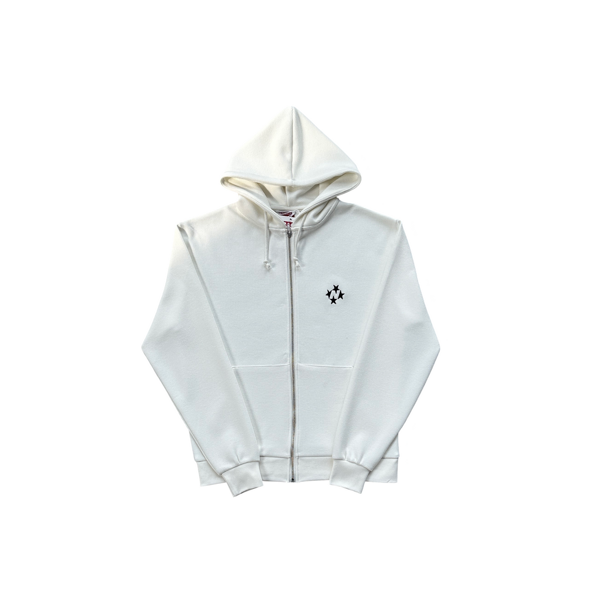 99Based Logo Waffle Zip Hoodie White - product view 1