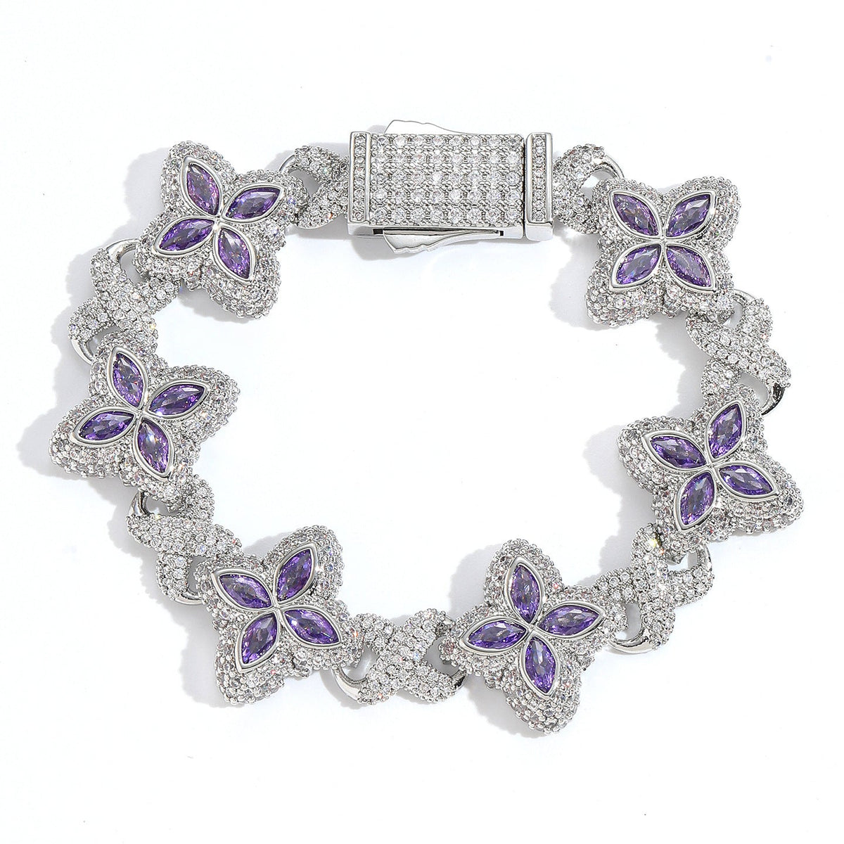 21Dripzz Iced Flower Bracelet Silver Purple - product view 1