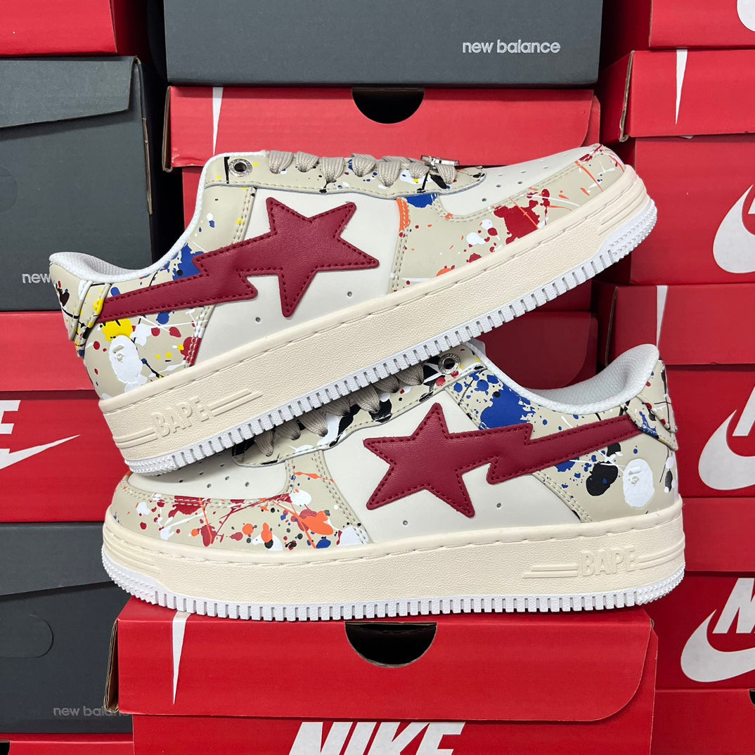 A Bathing Ape Bapesta Cream/Red - product view 2