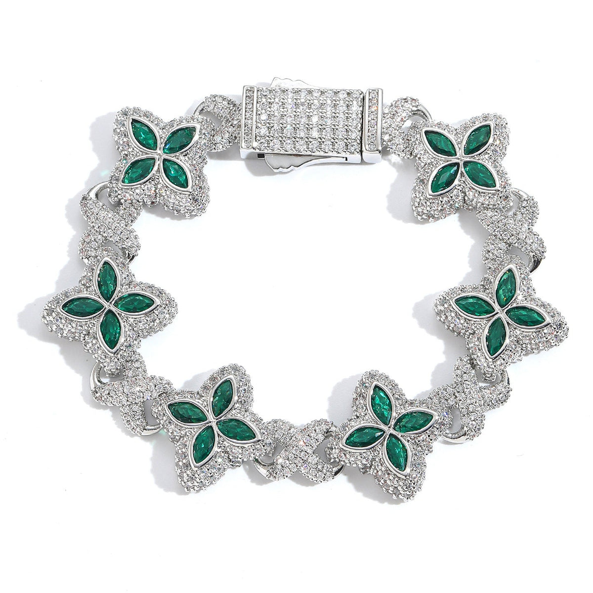 21Dripzz Iced Flower Bracelet Silver Green - product view 1