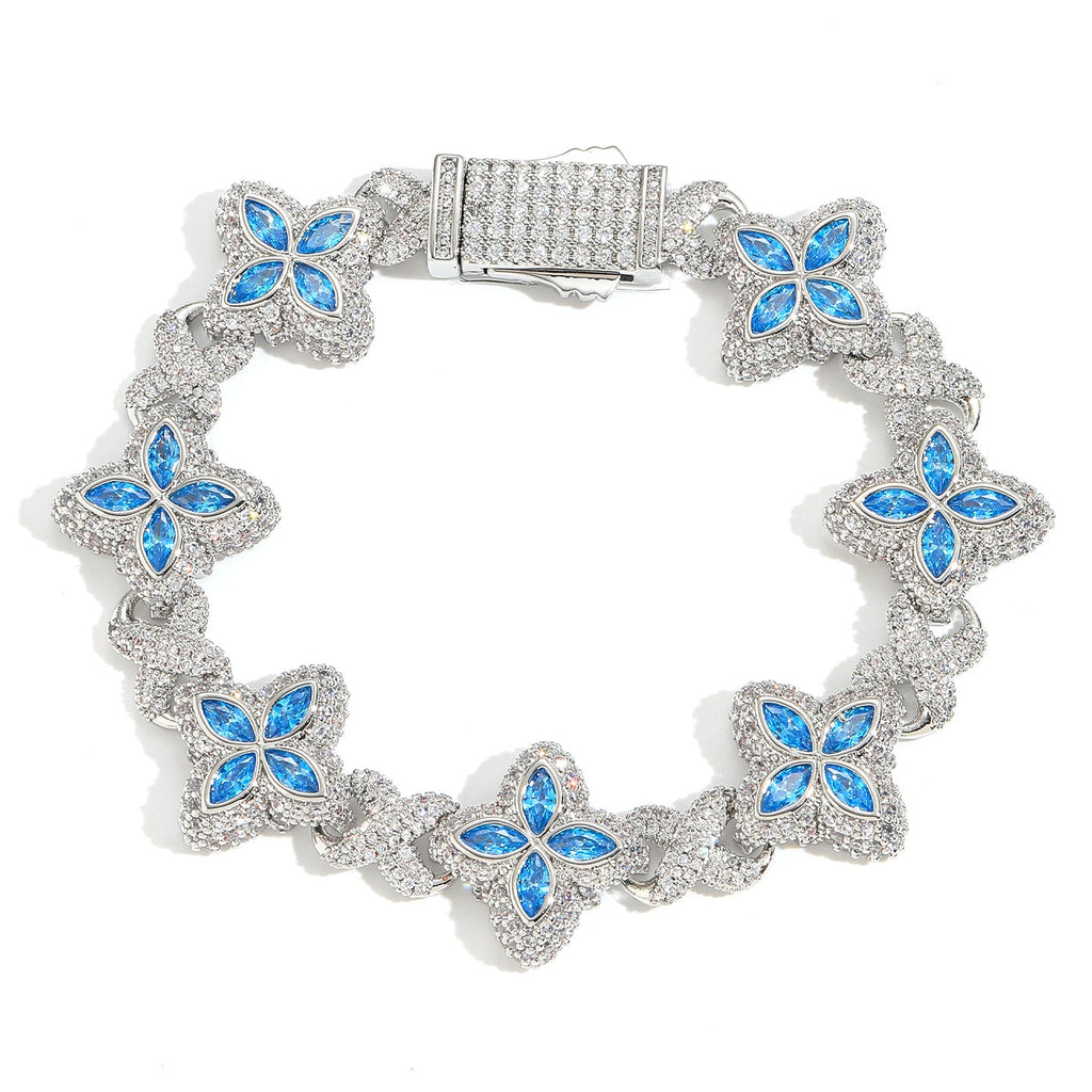 21Dripzz Iced Flower Bracelet Silver Blue - product view 1