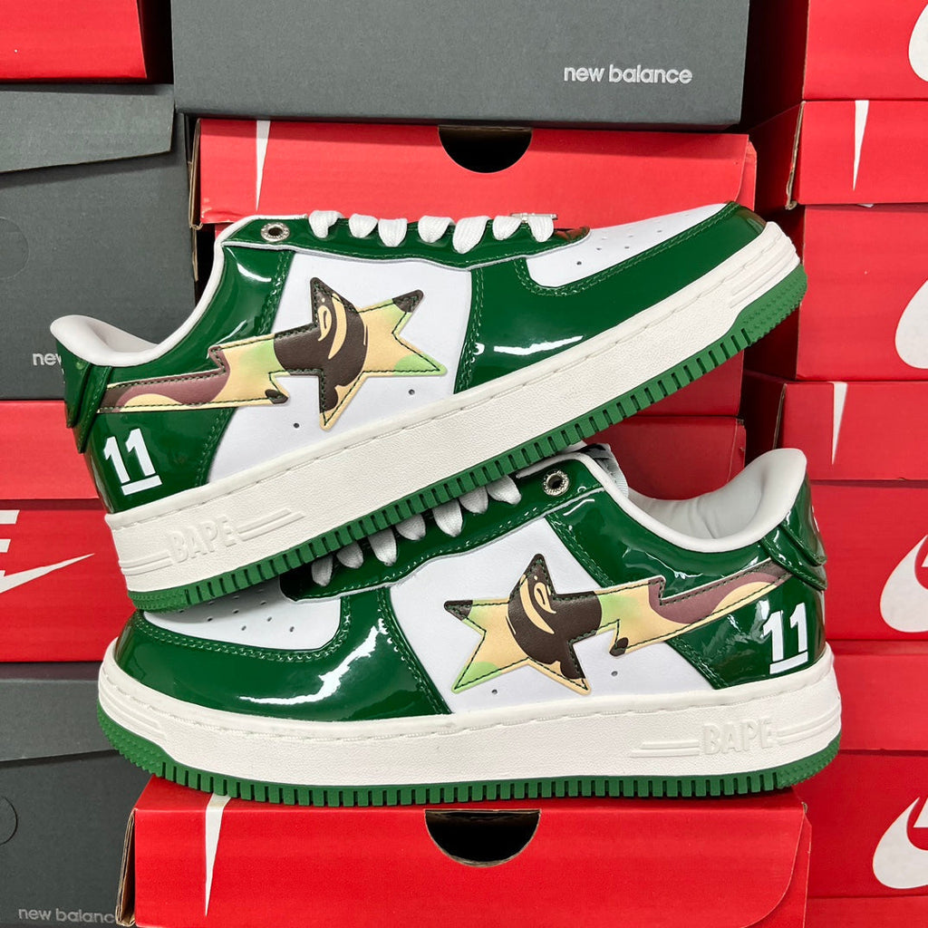 A Bathing Ape Bapesta 11 Green/White - product view 2