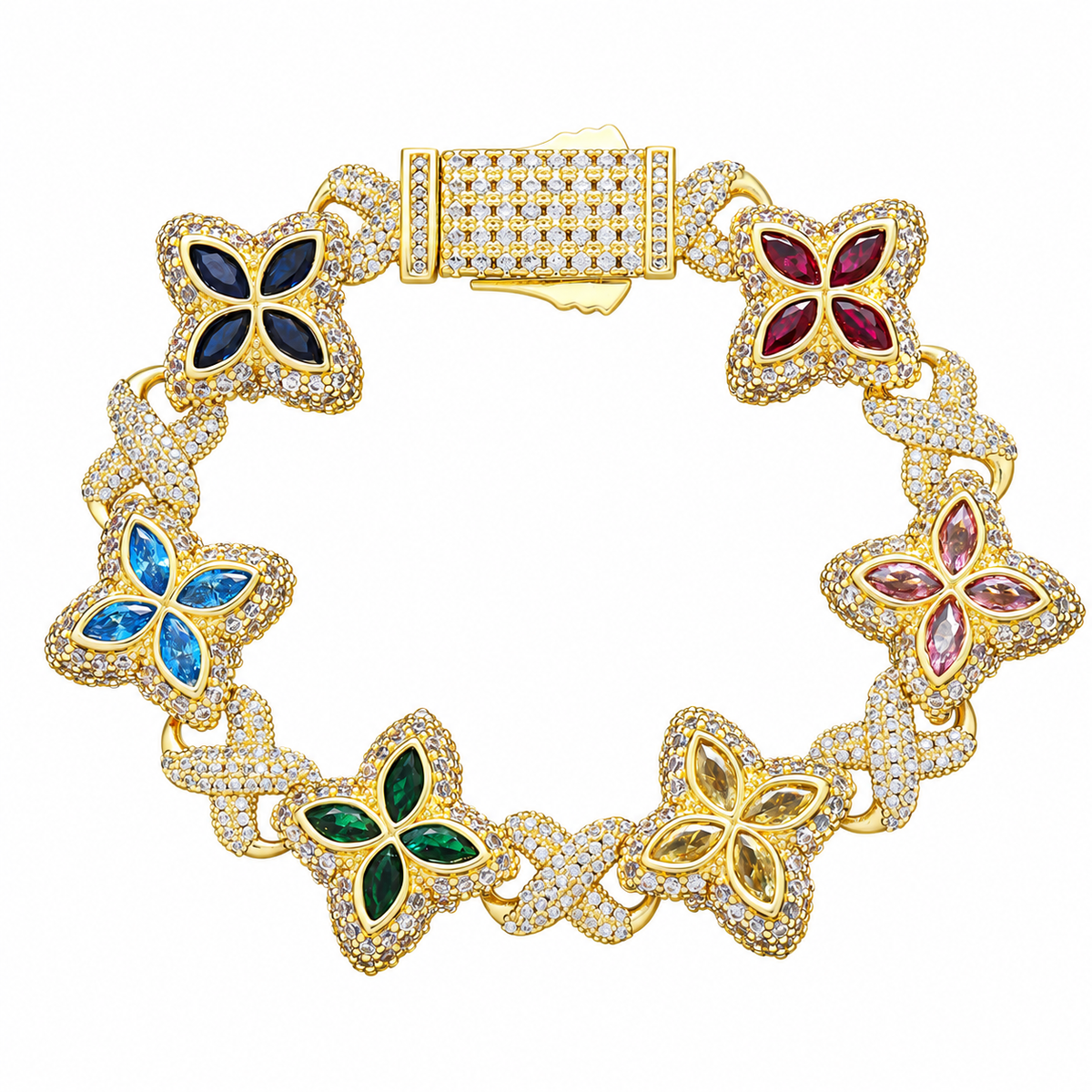 21Dripzz Iced Flower Bracelet Gold Multicolor - product view 1