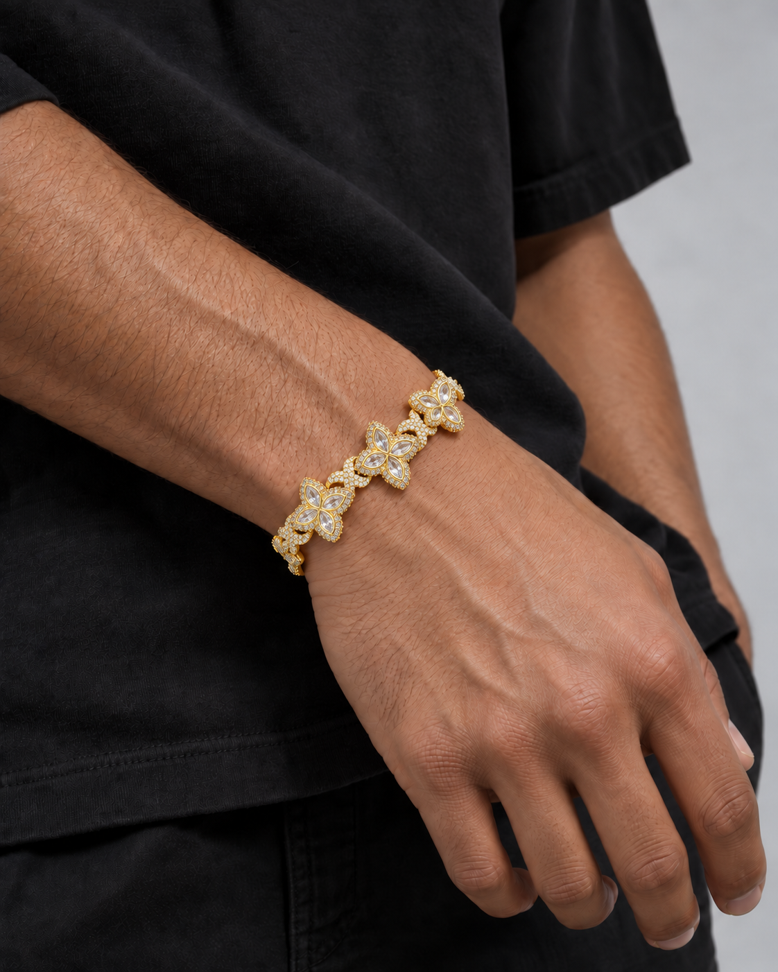 21Dripzz Iced Flower Bracelet Gold - product view 2